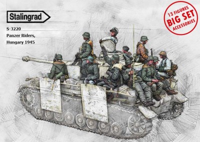 Stalingrad 3220 Гренадеры и танкисты СС в зимней форме, 13 фигур 1/35