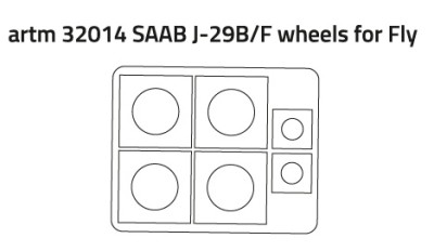 Fly model M3214 Masks for SAAB J-29 B/F wheels (Fly model) 1/32