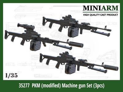 Miniarm 35277 Пулемет ПКМ 7,62  (в обвесах) 3 шт 1/35