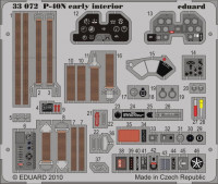 Eduard 33072 P-40N early interior S.A. 1/32
