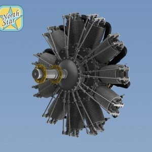 North Star NS16001 Siemens-Halske Sh.III WWI German 11 cylinder engine, resin set with PE