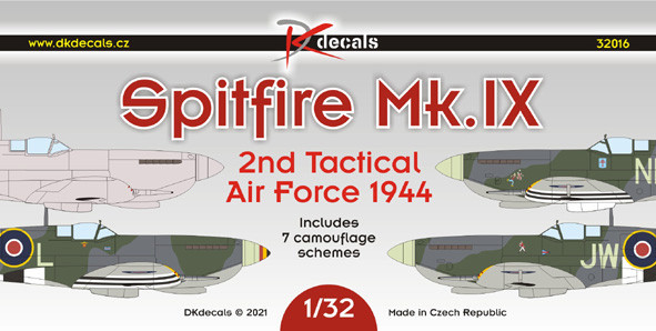 Dk Decals 32016 Spitfire Mk.IX 2nd Tactical AF 1944 (7x camo) 1/32