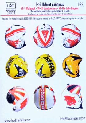 HAD 32089 Decal F-14 Helmet paintings (for AEB320110) 1/32