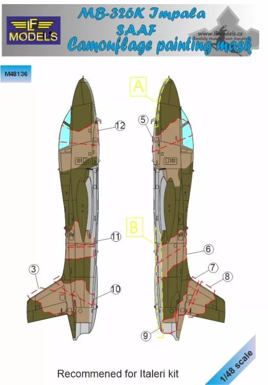 Lf Model M48136 Mask MB-326K Impala SAAF Camo Painting 1/48