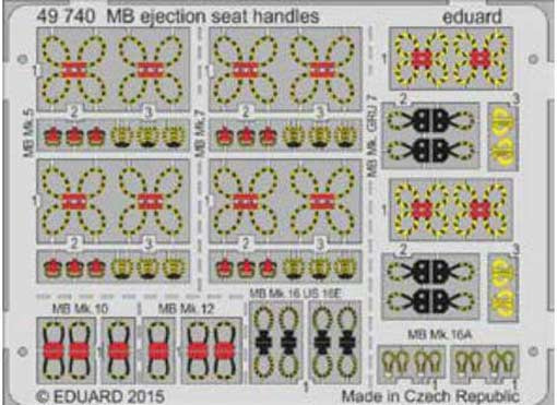 Eduard 49740 MB ejection seat handles 1/48