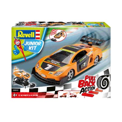 Revell 00832 Гоночный автомобиль JUNIOR KIT Pull Back Racing Car, оранжевый 1/20