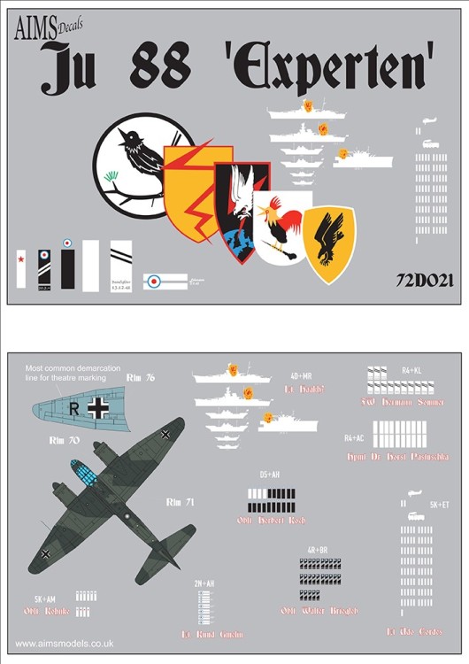 Aims AIMS72D021 Junkers Ju-88 Experten 1/72 Aims AIMS72D021 Junkers Ju-88 Experten 1/72