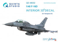 Quinta studio QD48032 F-16D (for Hasegawa kit) 3D декаль интерьера кабины 1/48