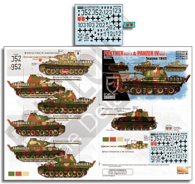 Echelon FD AXT351043 9. Pz.Rgt. 25. Pz.Div. Pz.Kpfw.V Panthers &amp; Pz.Kpfw.IV Ausf.J Jnojmo 1945 1/35