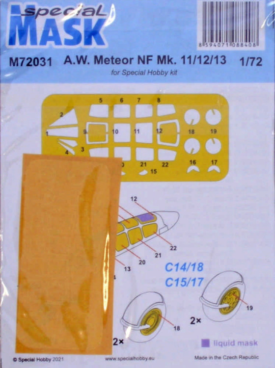 Special Hobby SM72031 Mask for A.W. Meteor NF Mk.11/12/13 (SP.HOB.) 1/72