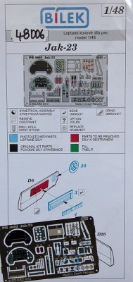 BILEK BILVB48006 1/48 PE set for Yak-23