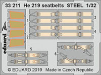 Eduard 33211 1/32 He 219 seatbelts STEEL (REV)
