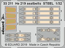 Eduard 33211 1/32 He 219 seatbelts STEEL (REV)