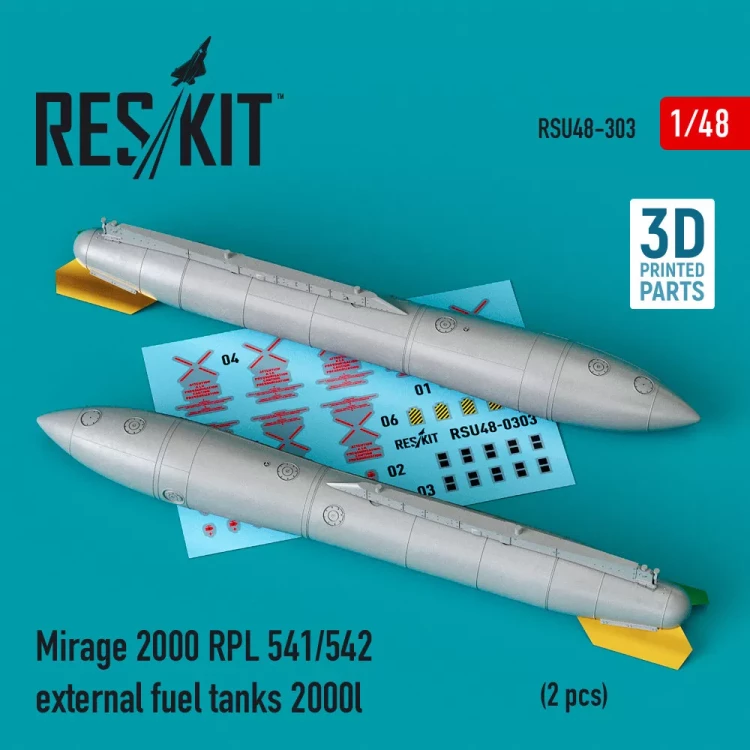 Reskit U48303 Mirage 2000 RPL 501\502 ext.fuel tanks 2000l 1/48