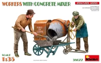 Miniart 38077 Workers w/ Concrete Mixer (2 fig. & acces.) 1/35