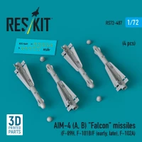 Reskit 72487 AIM-4 (A, B) 'Falcon' missiles (4 pcs.) 1/72