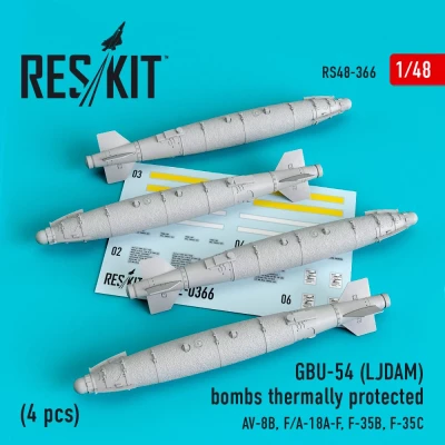 Reskit 48366 GBU-54 (LJDAM) bombs thermally prot. (4 pcs.) 1/48