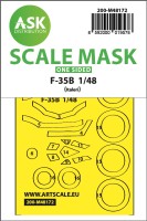 Art Scale 200-M48172 Lockheed-Martin F-35B Lightning II wheels and canopy frame paint mask (outside only) 1/48