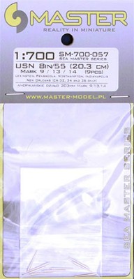 Master SM-700-057 1/700 USN 8in/55 Mark 9/13/14 (9 pcs.)