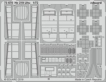 Eduard 73670 SET He 219 Uhu (DRAG)