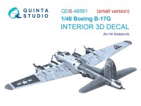 Quinta Studio QDS-48561 Boeing B-17G (HK models) (малая версия) 3D Декаль интерьера кабины 1/48