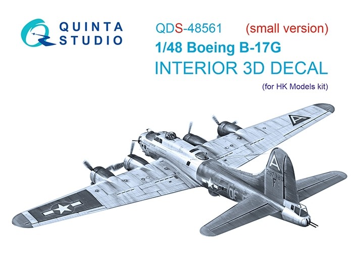 Quinta Studio QDS-48561 Boeing B-17G (HK models) (малая версия) 3D Декаль интерьера кабины 1/48