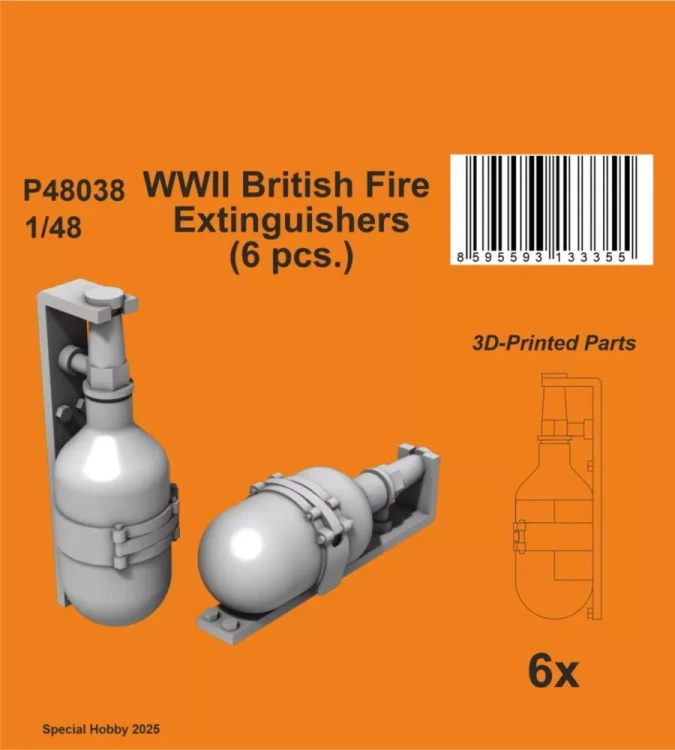 CMK P48038 British Fire Extinguishers WWII (6 pcs.) 1/48