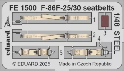 Eduard FE1500 F-86F-25/30 seatbelts STEEL (AIRF) 1/48