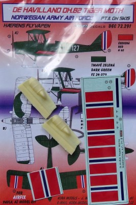 Kora Model DEC72291 DH.82 Norwegian Army Air Force on skis декали декали 1/72