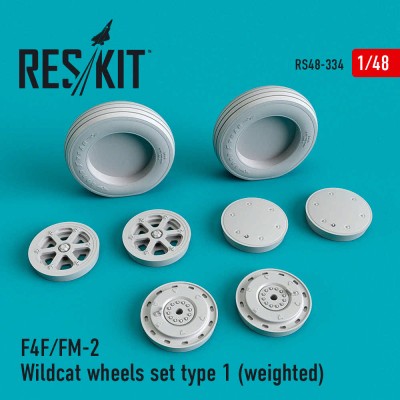 Reskit RS48-0334 F4F/FM-2 Wildcat wheels set type 1 (weighted) 1/48