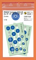 4+ Publications DMK7228 Decals RNZAF Insignia 1943-45 (2 sets) 1/72
