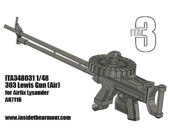 Inside the Armour ITA348031 Lewis 303 on a single mount for the Airfix Westland Lysander Mk.I/Mk.III 1/48