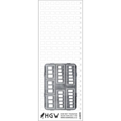 HGW 322021 Rivets - OBLONG templates (decals &amp; PE set) 1/32