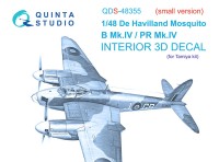 Quinta studio QDS-48355 DH Mosquito B Mk.IV/PR Mk.IV (Tamiya) (Small version) 3D Декаль интерьера кабины 1/48