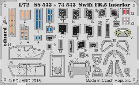 Eduard SS533 Swift FR.5 interior