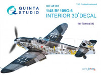 Quinta studio QD48103 Bf 109G-6 (для модели Tamiya) 3D декаль интерьера кабины 1/48