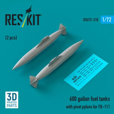 Reskit U72218 600 gallon fuel tanks w/ pivot pylons FB-111 1/72