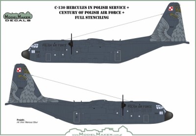 Model Maker Decals D72111 Lockheed C-130H Hercules in Polish service + Century of Polish Air Force + full stencilling 1/72