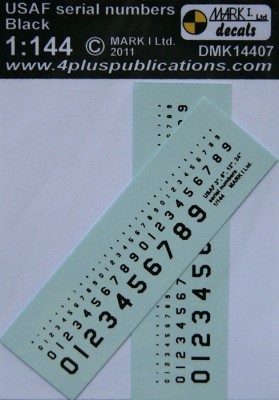4+ Publications DMK-14407 1/144 Decals USAF serial numbers - Black