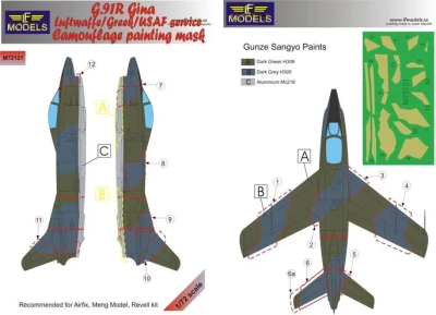 Lf Model M72121 Mask G.91R Gina Luftwaffe/Greek/USAF Camoufl. 1/72