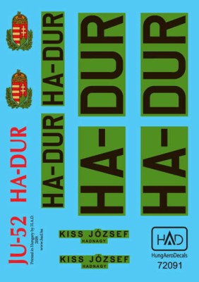 HAD 48091 Decal Ju-52 (HA-DUR) 1/48
