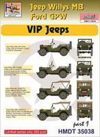 Hm Decals HMDT35038 1/35 Decals Jeep Willys MB/Ford GPW VIP Jeeps 1