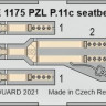Eduard FE1175 PZL P.11c seatbelts STEEL (ARMA H.) 1/48