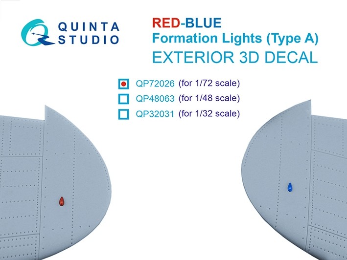 Quinta studio QP72026 Навигационные Огни (Тип А), Красный+Синий 1/72