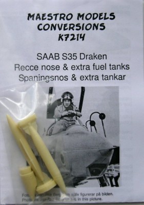 Maestro Models MMCK-7214 1/72 S35E Draken recce nose, 2 fuel tanks w/ pylon