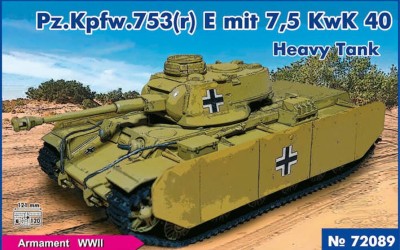 PST 72089 Pz.Kpfw. 753 ( r ) E mit 7.5 KwK.40 1/72