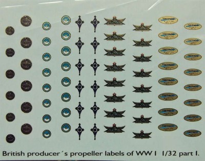 LF Model C3206 Decals British producer propeller labels I. 1/32