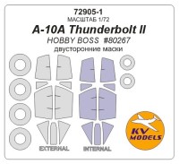 KV Models 72905-1 A-10A Thunderbolt II (HOBBY BOSS #80267) - (двусторонние маски) + маски на диски и колеса HOBBY BOSS US 1/72