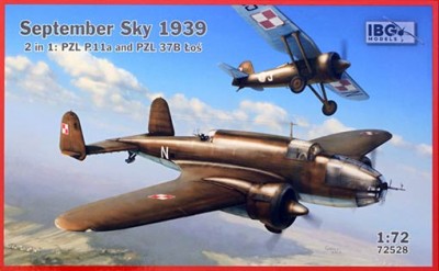 IBG Models 72528 PZL 37B Los &amp; PZL P.11a 'September Sky 1939' 1/72