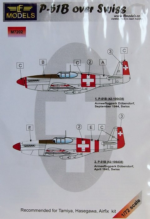 LF Model M7202 Mask P-51B over Switzerland (TAM/HAS) 1/72